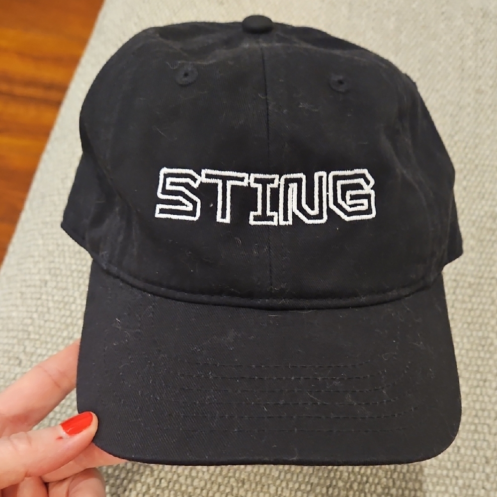 STING Embroidered Black Baseball Cap